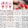 Vezocim Nail Art Stickers Decals, Holographic Flower Nail Water Slide