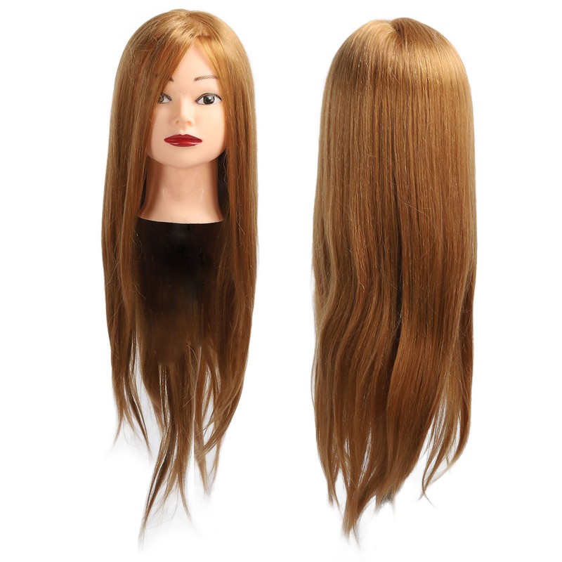 Hairdressing Mannequin Head 85 Percent Real Hair Flexible Multipurpose Hair