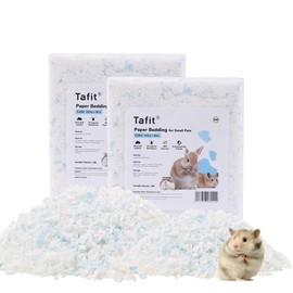 tafit Dust-Free Soft Natural Paper Hamster Bedding with Odor Control, Strong Absorption, for Hamster, Guinea Pig, Rabbit, Chinchilla, Rat, Mice, Small Animal (White+Blue), 36 Liters