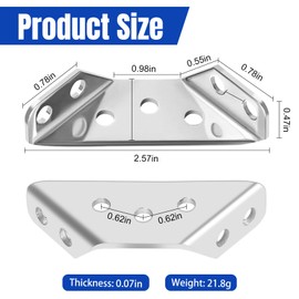 Pack of 30 Triangle Support Made of Stainless Steel, Angle Brackets, Triangle Shape, Corner Bracket, Universal Stainless Steel Corner Connector, Furniture Connector, Stainless Steel Angle Corner