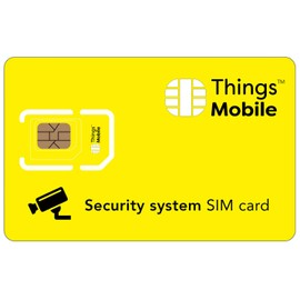 SIM Card for HOME/BUSINESS SECURITY SYSTEM - Things Mobile - Global Coverage, Multi-Operator GSM/2G/3G/4G Network, No Fixed Costs, No Expiration Date, Competitive Rates, 10 Credit Included