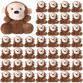 Shappy 50 Pcs Mini Plush Monkey Keychains - Cute Stuffed Animal Toys