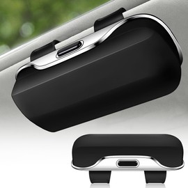 KBIBCK Car Glasses Case, Sunglasses Holder for Car Visor, Car Visor Box, Portable Sunglasses Holder for Sun Visor, Universal Sunglasses Holder Car, Car Sunglasses Holder (Black)