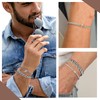 XSDSLS 2PCS Mens Silver Bracelets Stainless Steel Initial Letter Bracelet