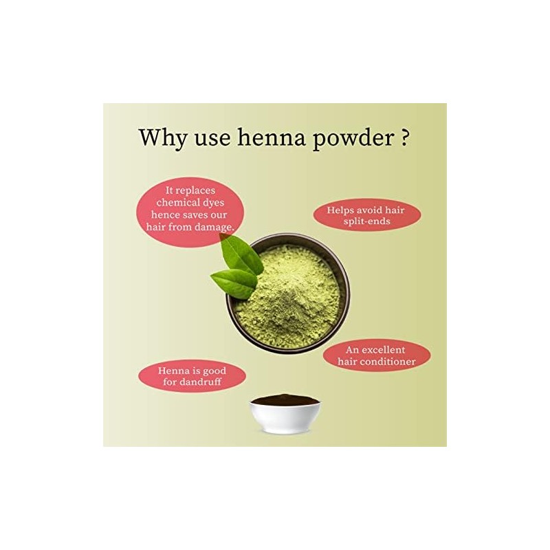 Original Indian Pure and Natural Henna (Mehndi) para cabello –