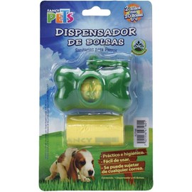 Fancy Pets Dispensador con 40 Bolsas Sanitarias para Perro Porta Bolsas Tipo Llavero para Correa Práctico e Higiénico para Paseo Diario