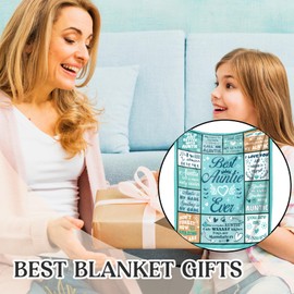Einanmut Auntie Gifts, Auntie Birthday Gifts - Blanket with Warm Words, Best Auntie Gifts, Gifts for Auntie, Auntie Gifts from Nephew, Birthday Gifts for Auntie, Blanket 60" x 50"