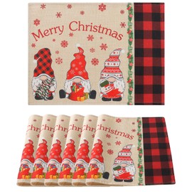 Weldomcor Set of 6 Christmas Place Mats, Heat Resistant Placemats, Santa Claus Table Mats, Place Mats for Home, Restaurant, Dining Table, 45 x 33 cm
