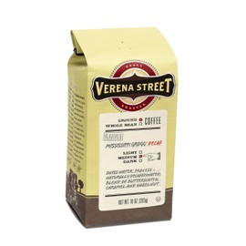 Verena Street 10 Ounce Ground, Swiss Water Process Decaf, Mississippi Grogg Decaffeinated, Medium Roast Rainforest Alliance Certified Arabica Coffee