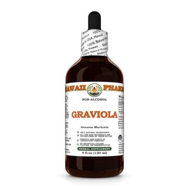 Graviola (Annona Muricata) Dry Leaf Glycerite, Made in Hawaii, All Natural, Vegan, Lab Tested Alcohol-Free Liquid Extract - 4 fl.oz