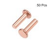 uxcell 50 Pcs 1/8" x 25/64" Flat Head Copper Solid