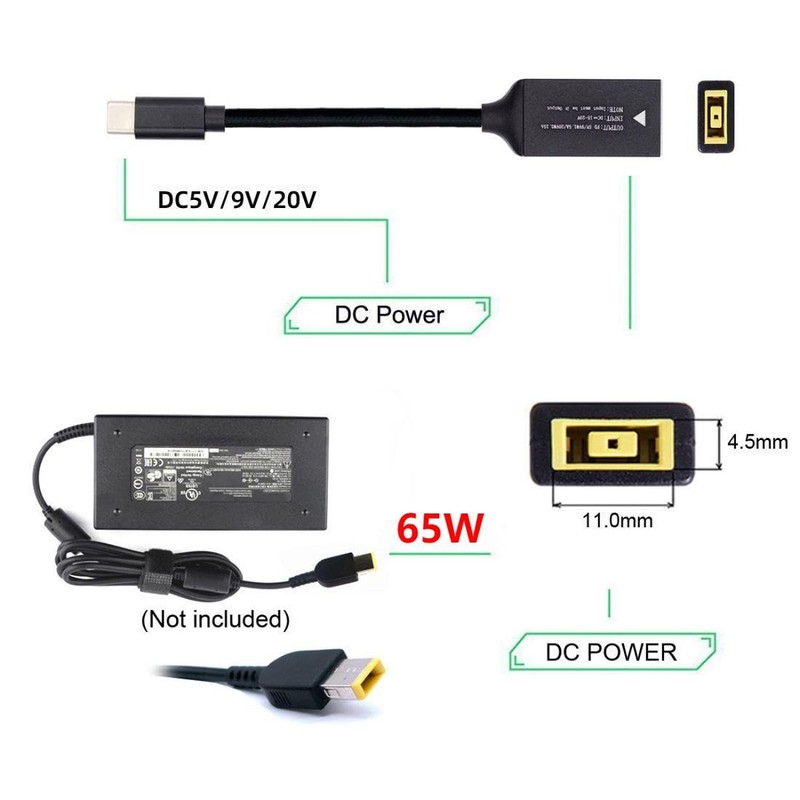 chenyang - Convertidor de carga USB C de 65 W