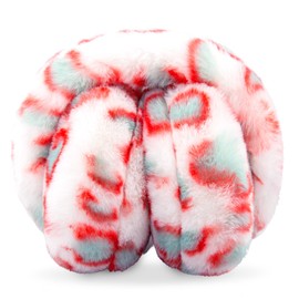 POMIJIAN Winter Ear Muffs for Women Girls Faux Fur Cute White Earmuffs Fluffy Ear Warmers Foldable Ear Covers Outdoor (Pink Leopard)