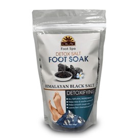 OKAY | Himalayan Black Salt Detoxifying Foot Soak | For All Skin Types | Cleanse - Refresh - Relax | Free of Paraben, Silicone, Sulfate | 16 oz