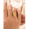 PAFIDDY Yellow Stone Ring Cushion Cut 4.5 Carat Cubic Zirconia,