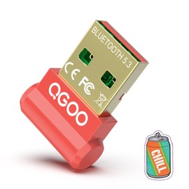 USB Bluetooth Adapter for PC - QGOO Bluetooth Dongle 5.3 EDR, Wireless Bluetooth Receiver for Desktop Computer Laptop Bluetooth Windows 8.1/10/11（red-038）