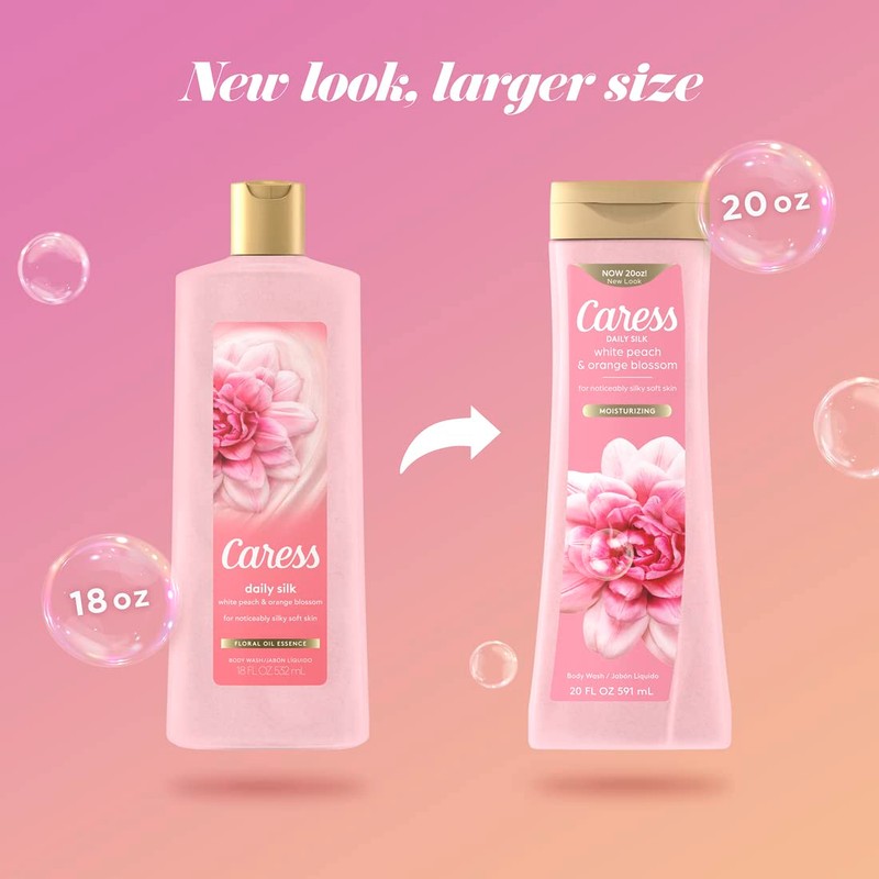 Caress Body Wash With Silk Extract For Noticeably Silky, Soft