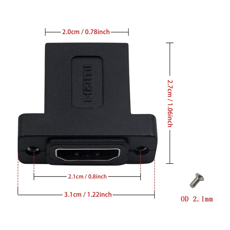 Poyiccot HDMI Coupler Adapter Connector, (2-Pack) Golden Plated HDMI Female