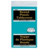 Round Teal Plastic Tablecloth, 84"