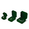 Oirlv Dark Green Velvet Ring Box Single Ring Storge Box