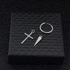 Jimin Earrings, Ring, Cross Spike, Model Wearing Jimin, One Ear,