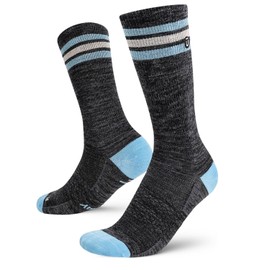 Outway Lightweight Merino Wool Crew Socks for Men & Women, Breathable, Odor-Resistant, Moisture-Wicking Hiking & Travel Socks with Arch Support & Seamless Toe, Slate