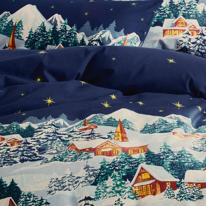 Erwin Müller Flannelette Bed Linen Blue Size 200 x 220