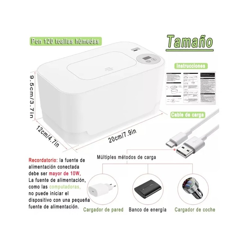 Calentador Portátil De Toallitas Húmedas Usb Para Bebés 10w