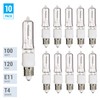Pack of 10 – 100 Watt JDE11 Halogen candelabra bulb–100W