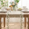 Artoid Mode Daisy Floral Beige Apricot Shaped Gauze Embroidery Table