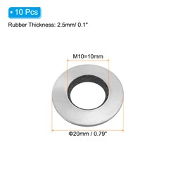 PATIKIL 304 Stainless Steel EPDM Bonded Sealing Washers, 10 Pieces 3/8"x25/32" Neoprene Rubber Washers Bonded Sealing Gaskets for Marine Roof Bolt Supply