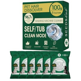 Pet Hair Dissolver For Washing Machine Cleaner, Hair Dissolving Laundry Detergent For Dog And Cat Fur, 96.7% Hair Dissolution, High Efficiency And Septic Safe, HE/Top/Front-Load Compatible, 6 Sachets