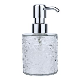 Foaming Soap Dispenser, 12oz/350ml Plastic Hand Pump Foam soap Dispenser, Elegant Acrylic Transparent Bottle with Water Wave Texture for Bathroom Vanity Tops and Kitchen (Transparent)