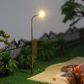 Model Street Lamp, Street Lamp, LED Light, Warm White, 3.0 inches (78 mm), 1:87 - 1:120, Pack of 10, Railway Model, Building Model, Diorama, Scene Collection, Education, DIY