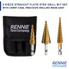 RENNIE TOOLS - 3 Piece Large HSS Step Cone Drill