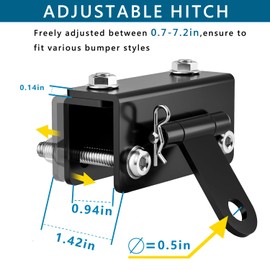 Universal Snowmobile Bumper Hitch，Adjustable Snowmobile Bumper Hitch,Snowmobile Trailer Accessories Compatible with Ski Doo Polaris REV Arctic Cat Yamaha, Howbow Tongue Type Snowmobile Accessories