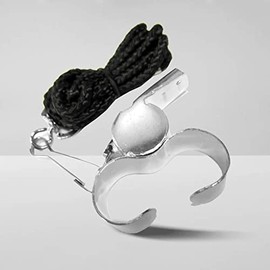 Brass Finger Grip Whistle with Lanyard