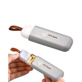 MYGLOAR Tablettenbox, Pillendose, tragbare Pillendose, Vitamin, Medizin, Pillendose, Medikamentendose mit drei Fächern, gute Versiegelungsleistung, bewahrt die medizinischen Eigenschaften (grau)