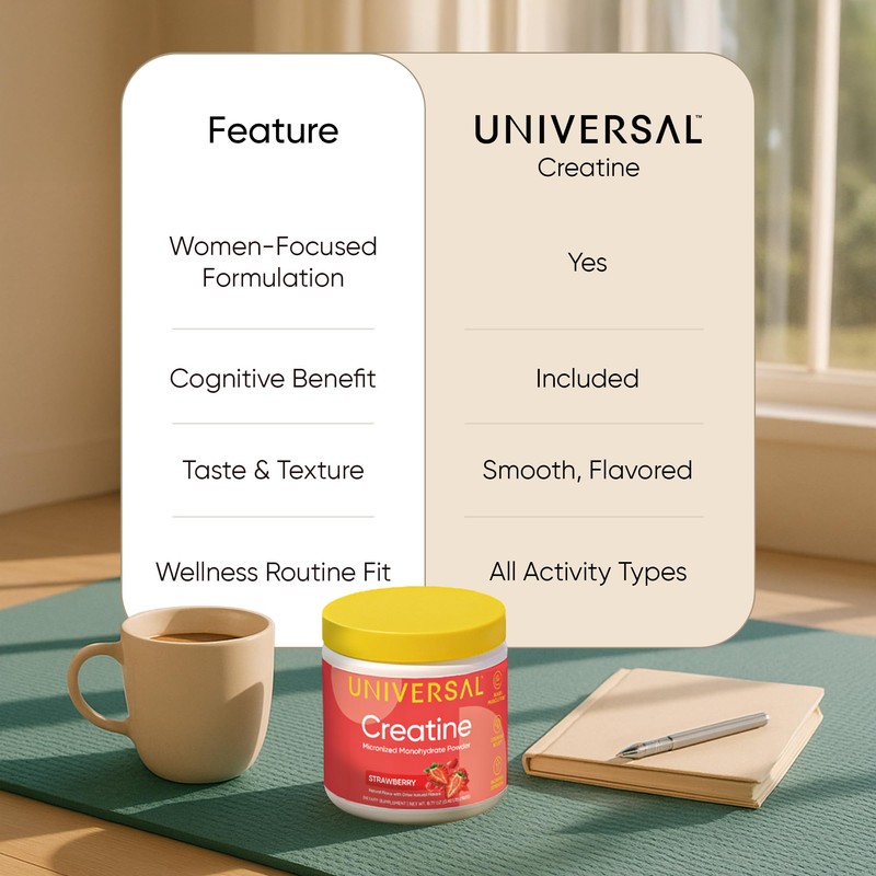 Universal U Creatine Monohydrate for Women - Flavored Creatine Powder,