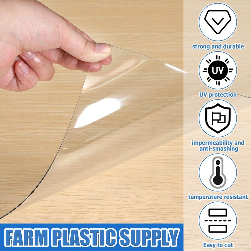 Pushglossy Polycarbonate Roofing Sheet 1mm Greenhouse Clear Film 20' x