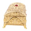 Vintage Metal Jewelry Box Rectangle Delicate Pattern Trinket Box with