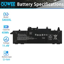 OUWEE SX03XL L78125-005 Laptop Battery Compatible with HP ProBook x360 435 G7 G8 Series SX03045XL 996QA176H HSTNN-DB9S HSTNN-DB9P HSTNN-IB9D HSTNN-IB9I L77689-2B1 L77689-171 L77689-172