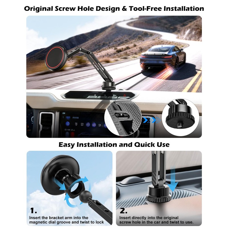 CloudValley Extended Ford Bronco Phone Mount 2021-2026 2/4 Door, Aluminum