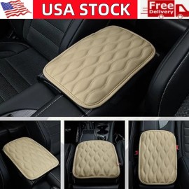 Unbranded Universal Car Center Console Cover Mat PU Leather Car Armrest Cover Cushion Pad