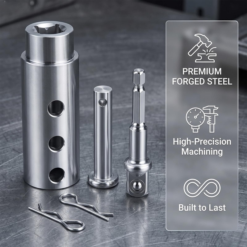 Trailer Jack Drill Adapter,1 Inch Drive Shaft Compatible,Stainless Steel ez
