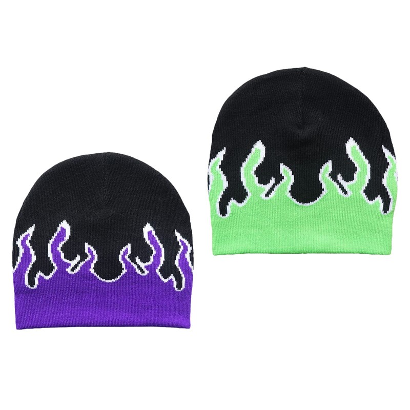 TONXX Flame Y2K Beanies Fire Flame Knitted Hat Skullies Slouchy