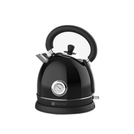 CULINARY CHEF Retro Electric Hot Water Kettle with Speed Boil Tech, Bpa-Free, 1.8, Stainless Steel, Black