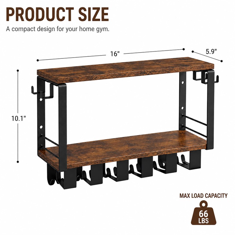 Tonal Accessories Gym Storage Rack with Yoga Mat Holder and
