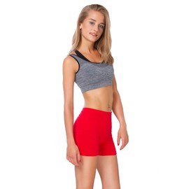 FUTURO FASHION Super Soft Cotton Shorts Elastic Stretch Yoga Knickers, Breathable Short Leggings for Women, Yoga Cycling Sport Pants, Sizes UK 8-22 PSL5 Red