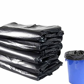cajjyruwe 100 bolsas de basura desechables negras sin fugas, para el hogar, cocina, a menudo, para ahorrar bolsas de basura negras, tamaño 43 x 45 cm o 17 x 18 pulgadas